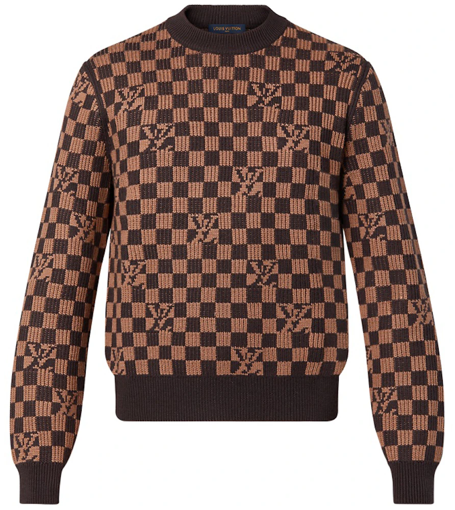 LOUIS VUITTON ×NBA letter crew neck sweater knit Brown Multi L Genuine JP  Used