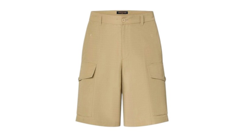 Louis Vuitton Ripstop Logo Cargo Short Shorts Beige
