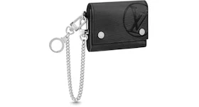 Louis Vuitton Rivets Chain Wallet Epi LV Circle Black