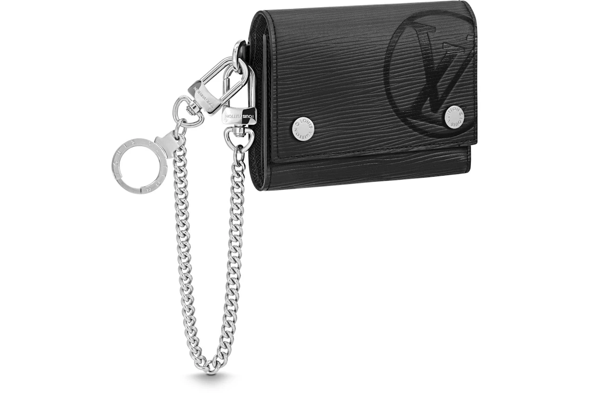 Louis Vuitton Rivets Chain Wallet Epi LV Circle Black