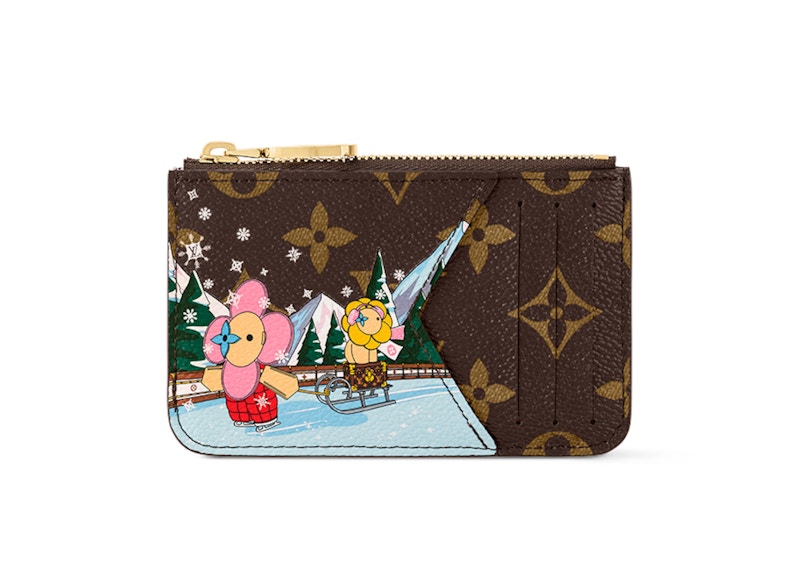 カラーが可愛い☆【LOUIS VUITTON】Romyカードホルダー Louis Vuitton Romy Card Holder Pink in Coated Canvas with