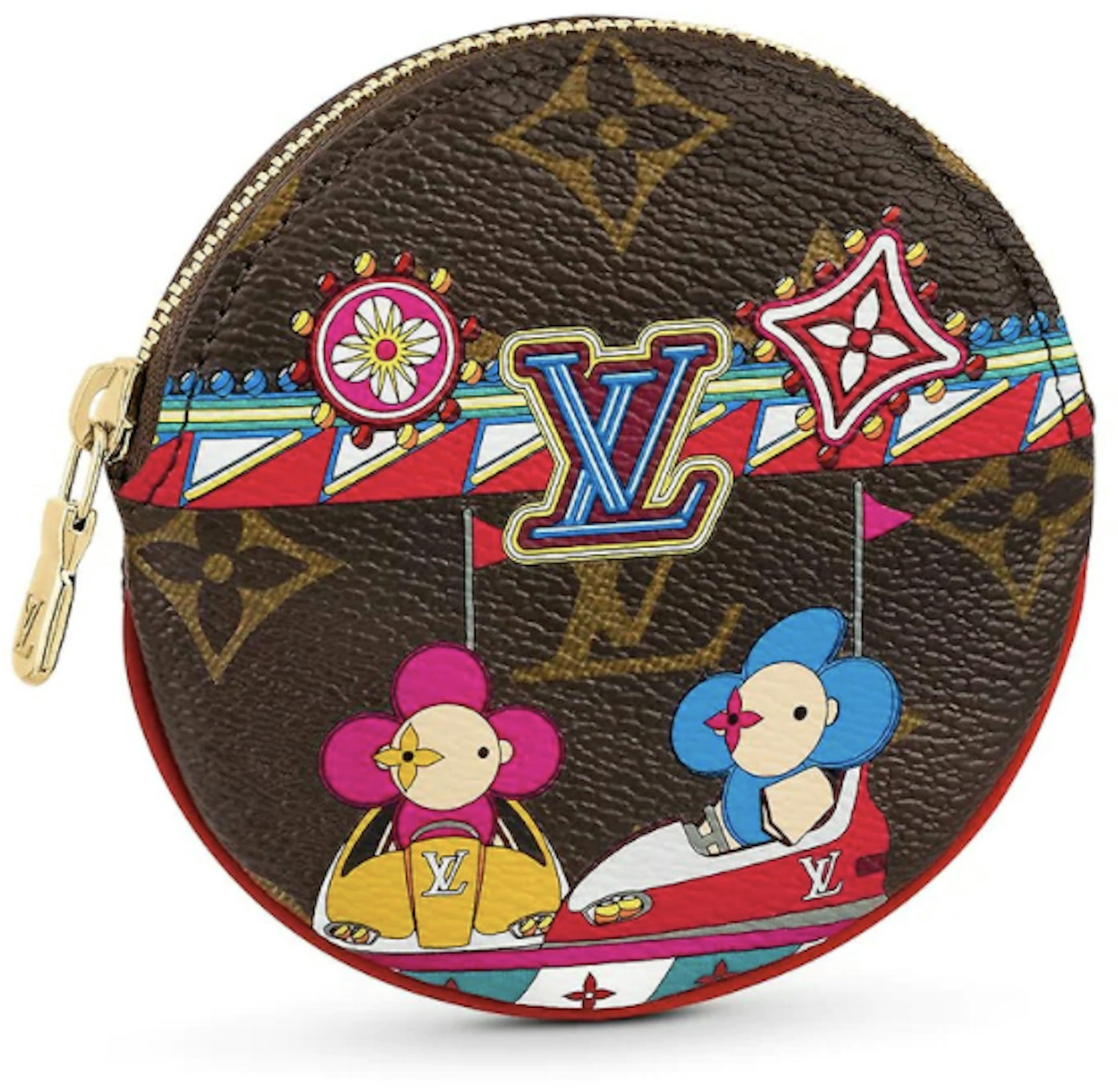 Louis Vuitton Round Coin Pouch Monogram Vivienne Holiday Rouge Red in  Coated Canvas with Gold-tone - US