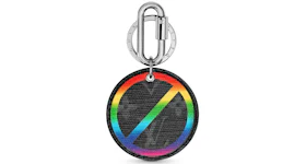 Louis Vuitton Round Illustre Bag Charm and Key Holder Metallic Monogram Eclipse Rainbow