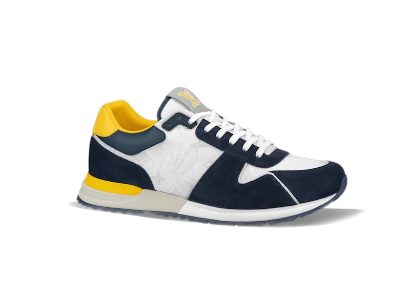 Pre-owned Louis Vuitton Men's Run Away Trainers Sneakers In Blue/yellow/white In Multi