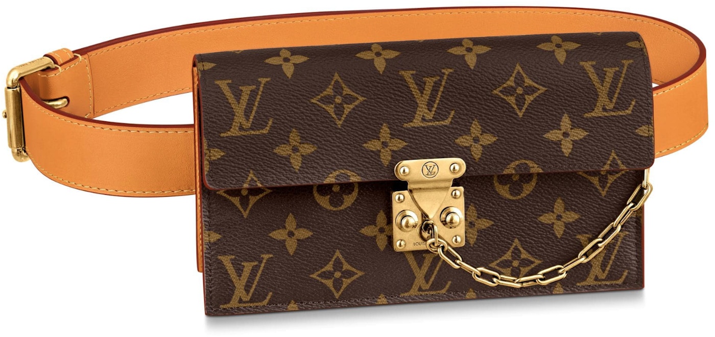 Louis Vuitton S Lock Pouch Monogram MM Brown in Canvas/Leather with Gold-tone