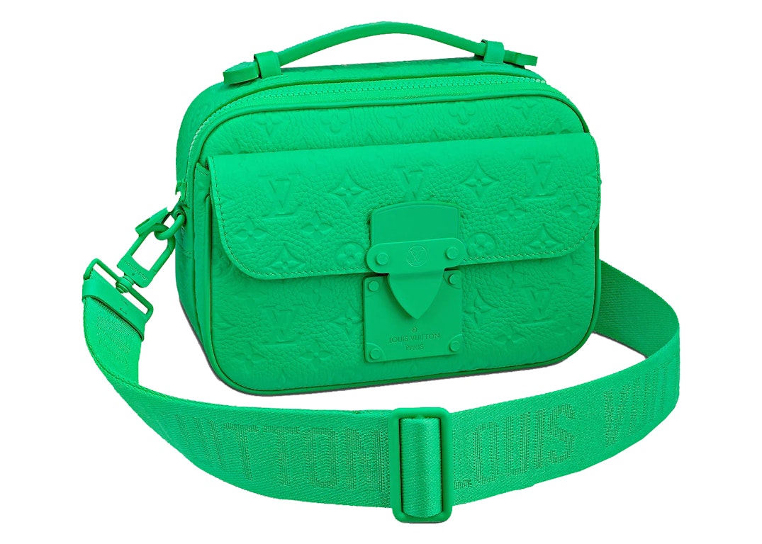 Pre-owned Louis Vuitton S Lock Messenger Monogram Embossed Minty Green