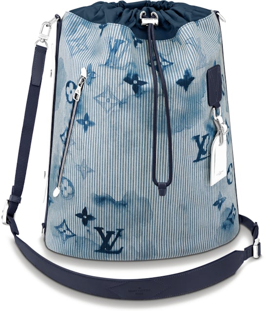 Blue Louis Vuitton Sac Marin BB Bucket Bag