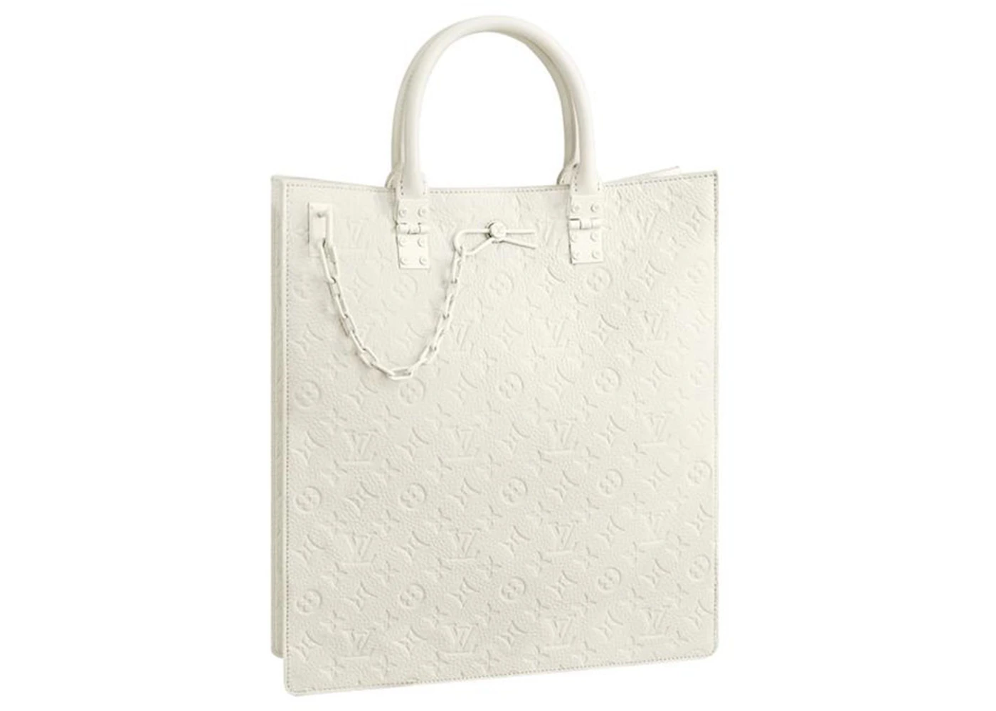 Louis Vuitton Sac Plat 24H Bag Limited Edition Ornaments Monogram Leather  White