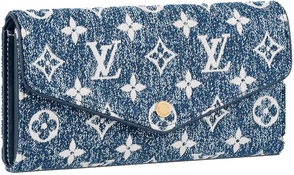 Louis Vuitton Sarah Wallet NM Monogram Jacquard Denim Blue