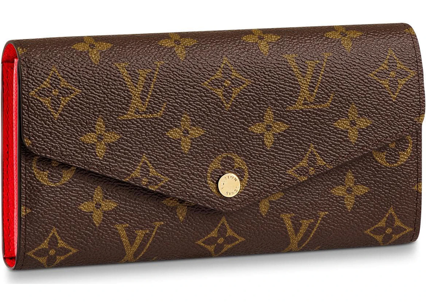 Louis Vuitton Sarah Wallet Monogram Coquelicot Lining in Coated