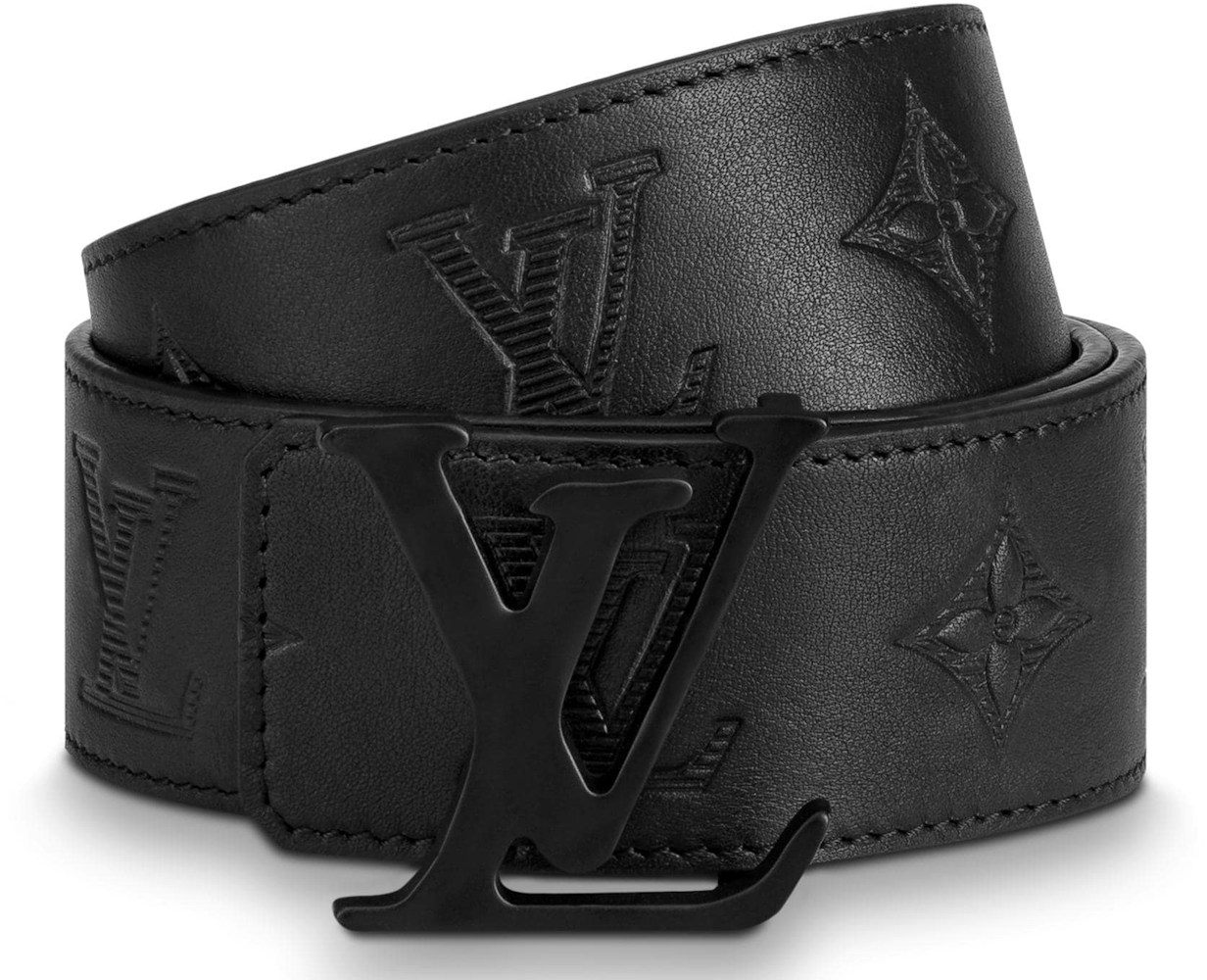Louis Vuitton Shape Belt Monogram Shadow 40 MM Black in Calfskin with ...