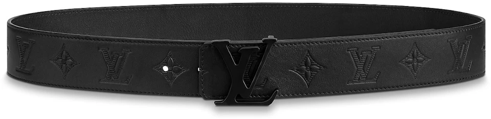 Scene dusin Joke Louis Vuitton Shape Belt Monogram Shadow 40 MM Black in Calfskin with Black -tone