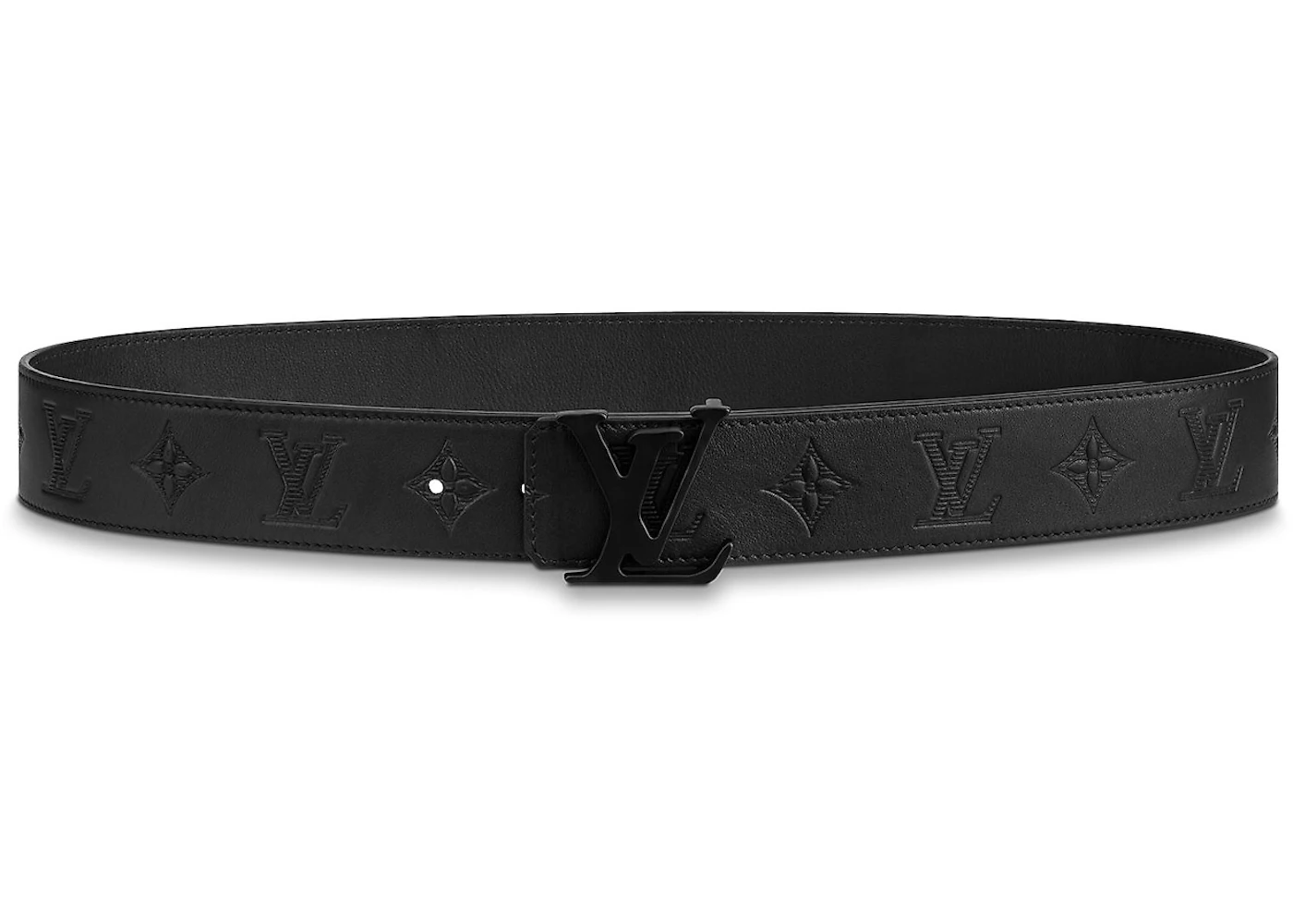 Louis Vuitton Shape Belt Monogram Shadow 40 MM Black in Calfskin with  Black-tone - US