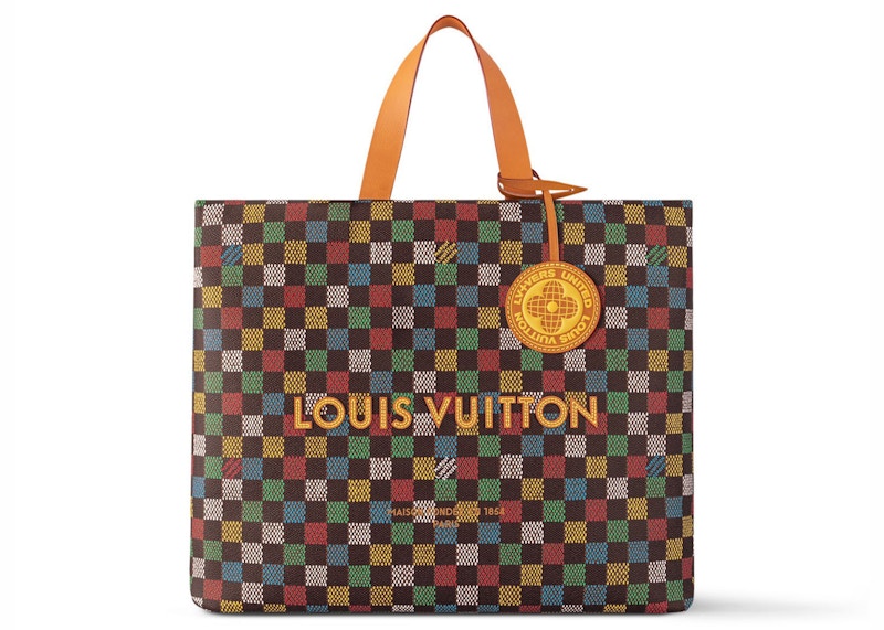 Pre-owned Louis Vuitton Men's Shopper Tote Mm In Damier Ebene