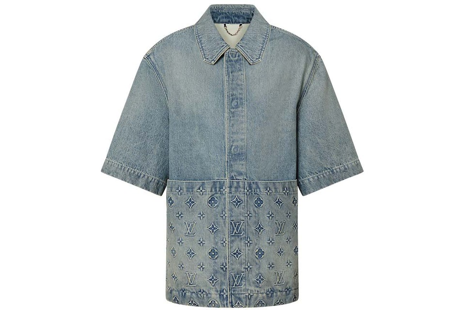 Louis Vuitton Short Sleeve Denim Workwear Shirt Washed Denim