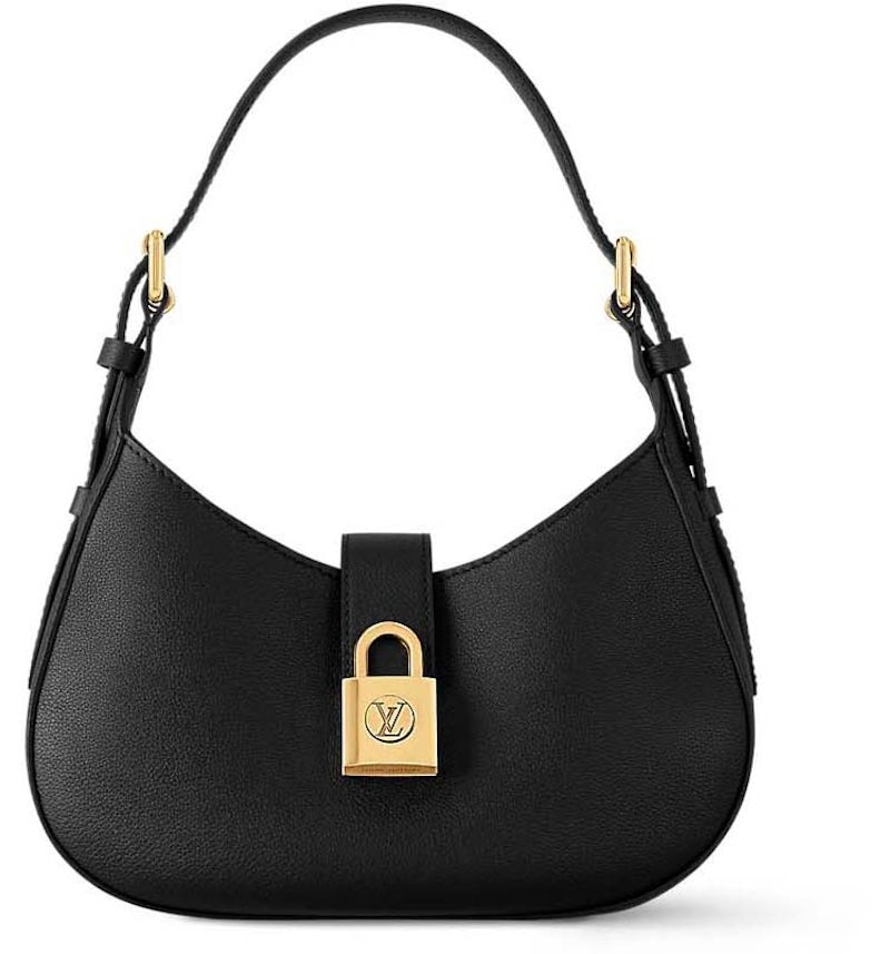 Louis Vuitton Shoulder Bag Low Key Black in Grained Calfskin with