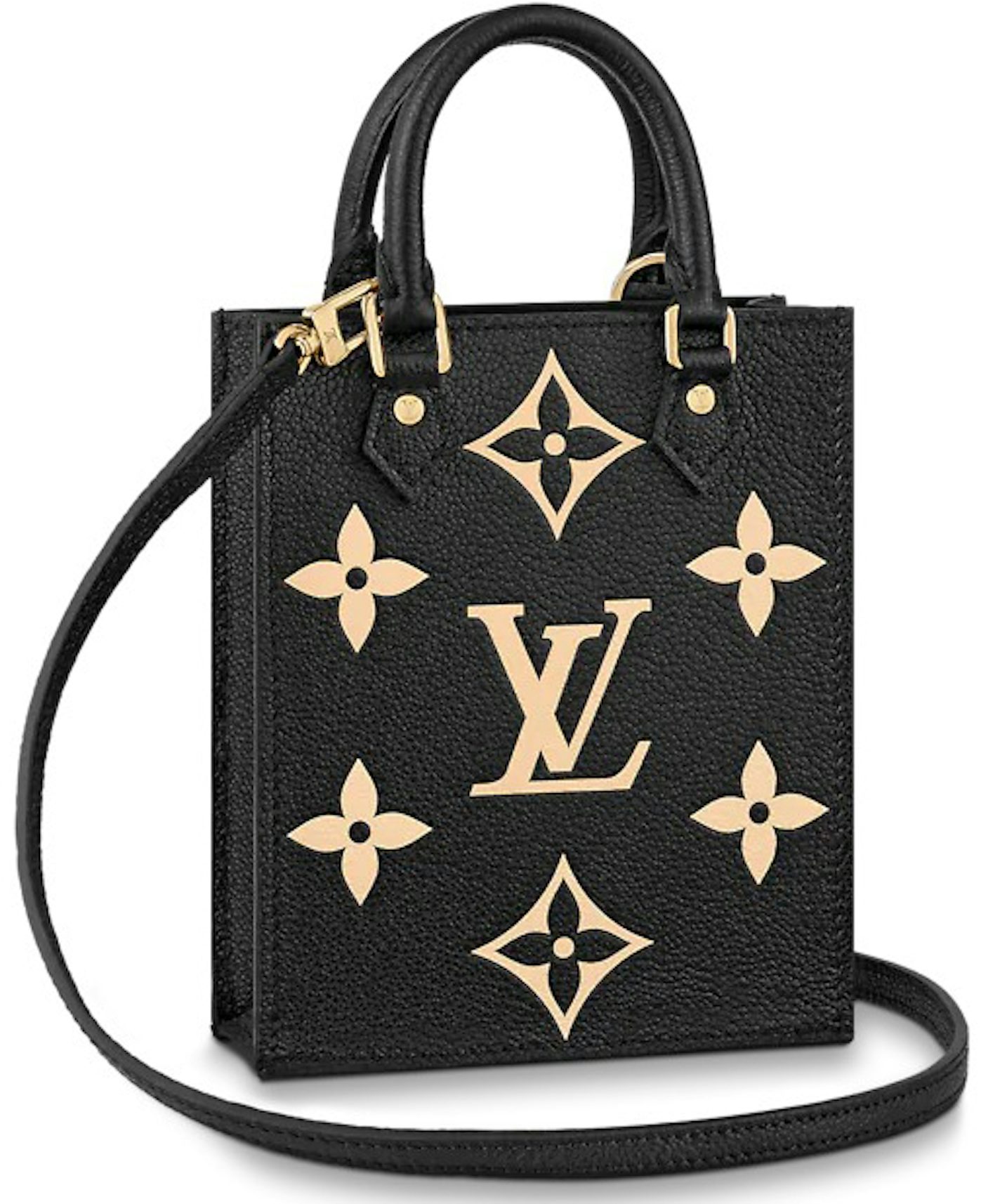 Louis Vuitton Petit Sac Plat Black in Leather with Gold-tone - GB