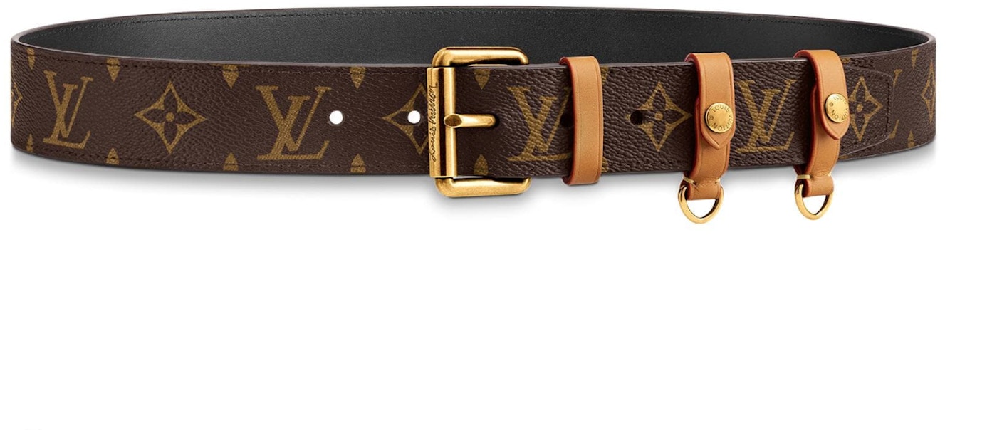 Louis Vuitton Signature Belt Monogram 35MM Brown in Canvas/Leather with ...