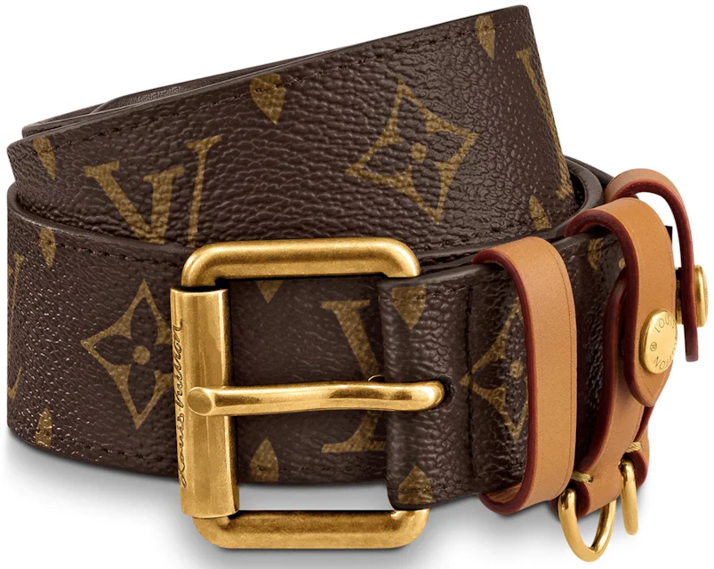 Louis Vuitton Signature Belt Monogram 35MM Brown in Canvas/Leather with ...