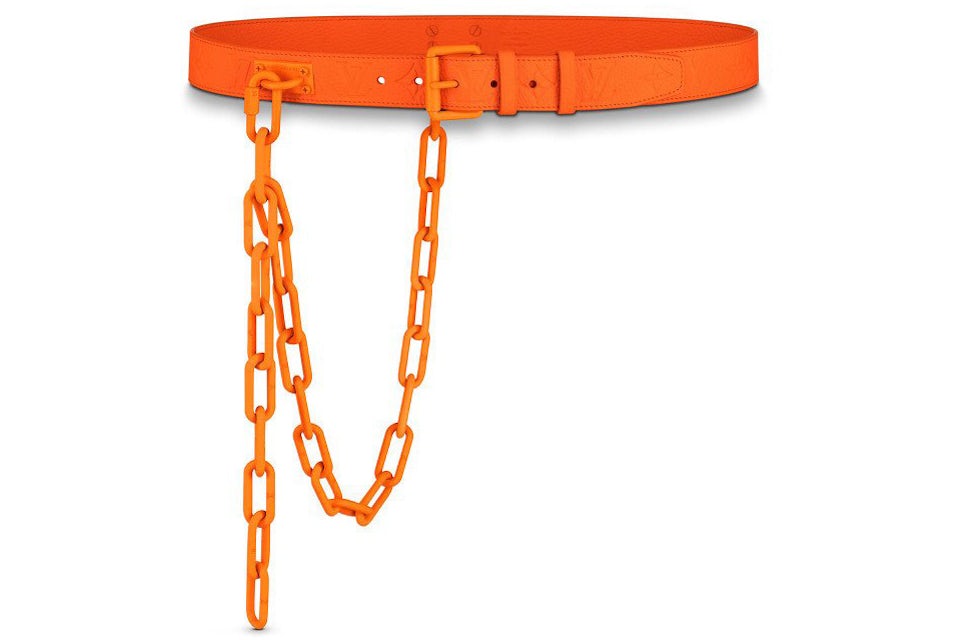 Louis Vuitton Signature Belt Monogram Chain MCA 35mm Orange