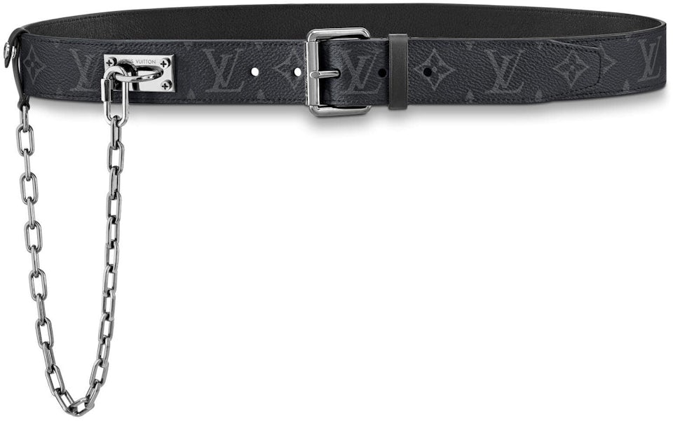 LV Line 40mm Reversible Belt Monogram Eclipse Canvas - Men - Accessories