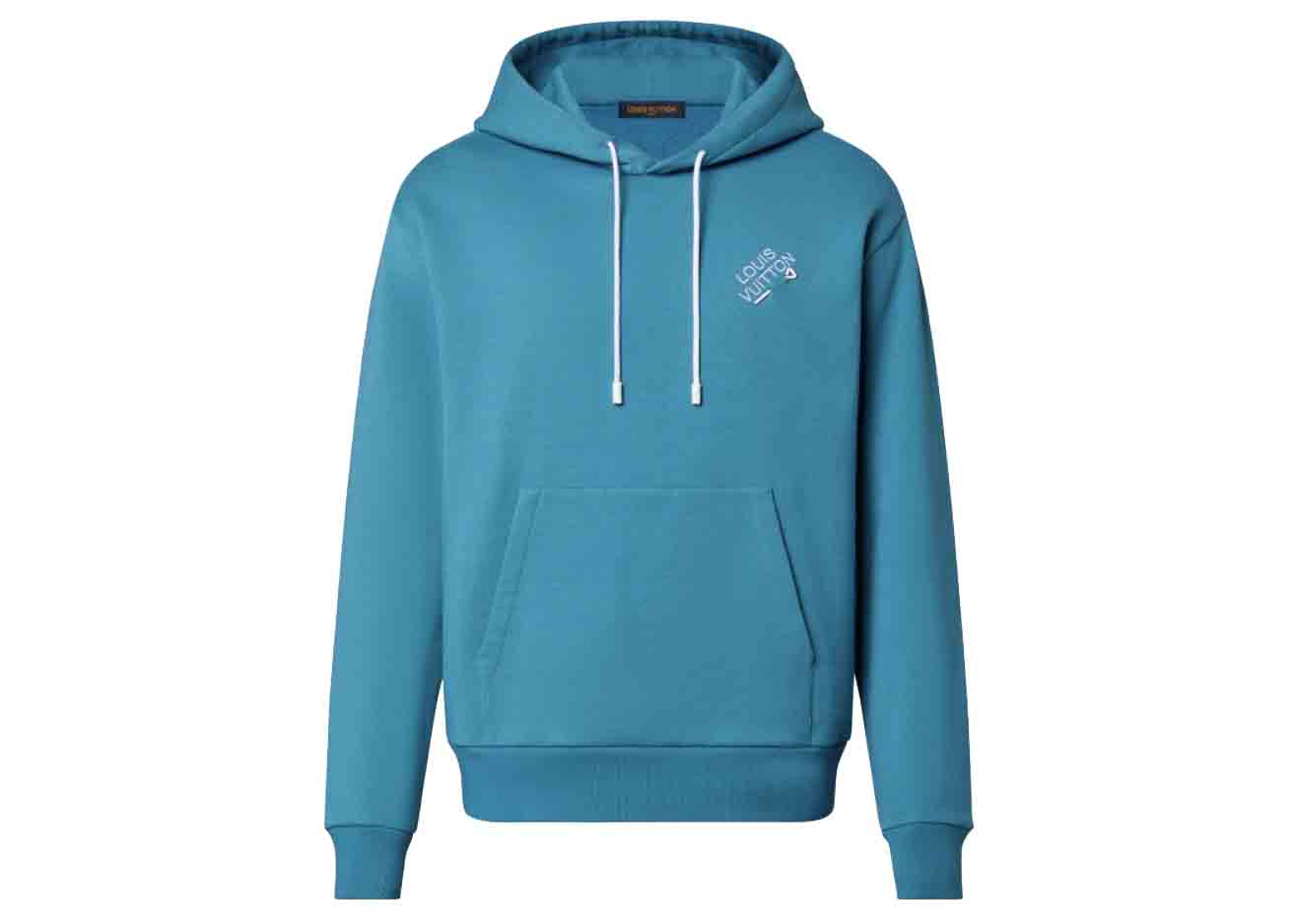Louis Vuitton Signature Hoodie with Embroidery Pigeon Blue Men's