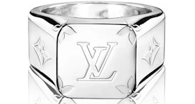 Louis Vuitton Signet Ring Engraved Monogram Palladium