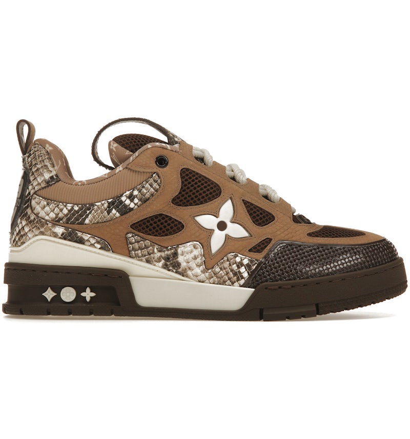 Louis Vuitton Zapatilla Skate Marrón Piel de Serpiente Hombre