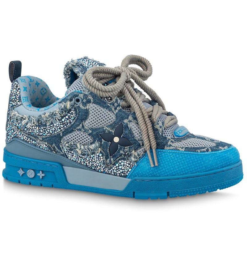 Louis Vuitton Skate Trainer Azul Swarovski Monogram Hombre