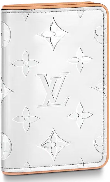 Louis Vuitton Virgil Abloh Silver Monogram Mirror Mirror Coated Canvas Slender Pocket Organizer, 2021 (Like New), Handbag