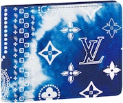 Virgil Abloh Blue Monogram Clouds Coated Canvas Soft Trunk Wallet Silver  Hardware, 2020
