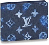 Louis Vuitton Blue Cloud Monogram Slender Wallet - SAVIC