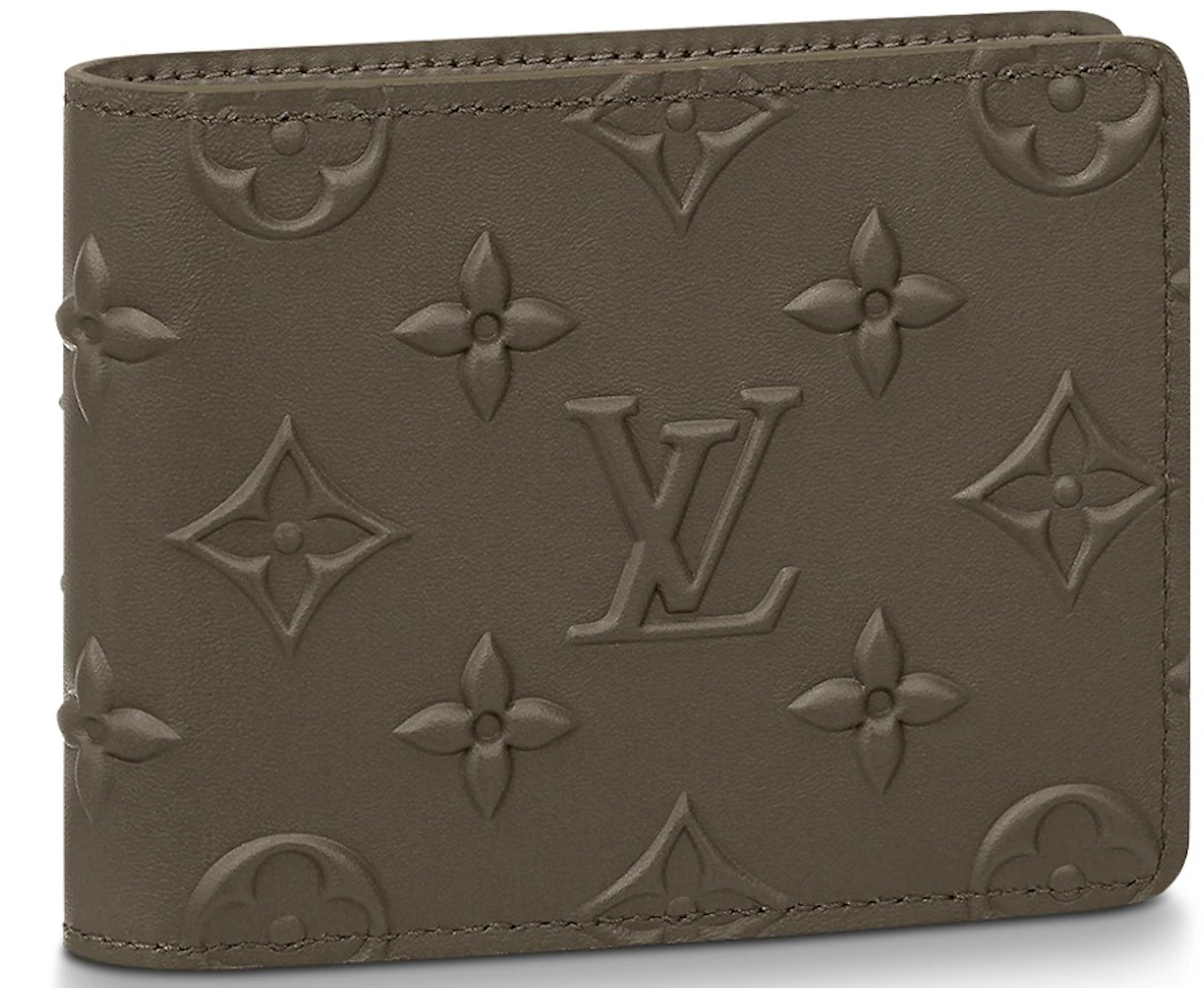 Louis Vuitton Slender Wallet Monogram Seal Khaki in Leather - GB