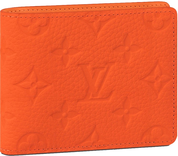 Louis Vuitton Slender Wallet Orange in Taurillon Calfskin Leather - GB