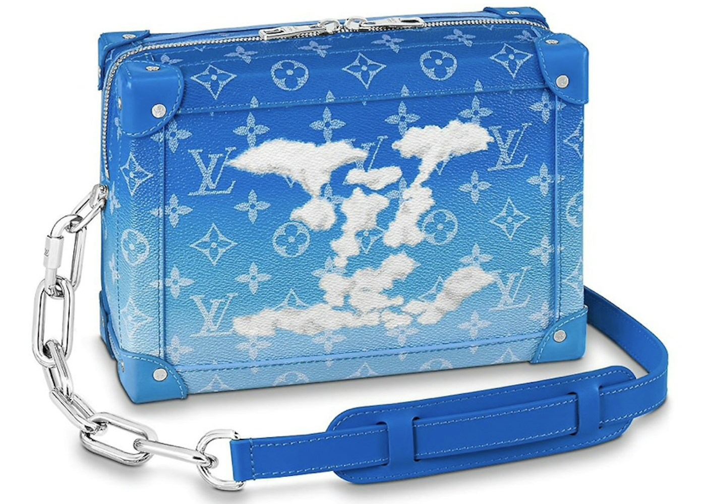 Louis Vuitton Soft Trunk Clouds Monogram Blue In Coated Canvas With Silver Tone Louis Vuitton Soft Trunk Clouds Monogram Blue In Coated Canvas With Silver Tone