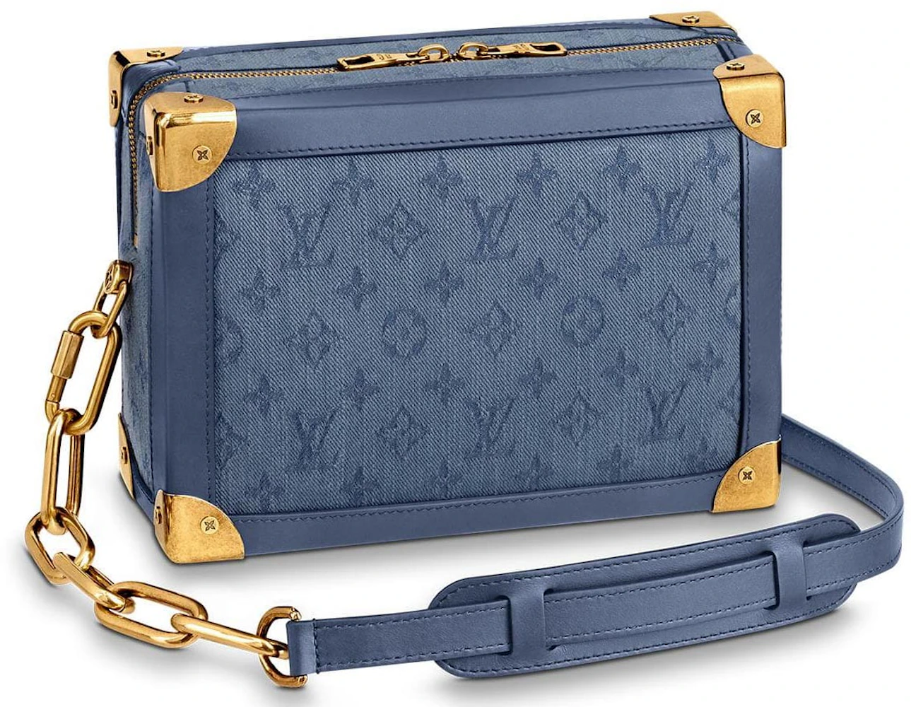 Louis Vuitton Virgil Abloh Blue Leather & Monogram Trunk L'Œil