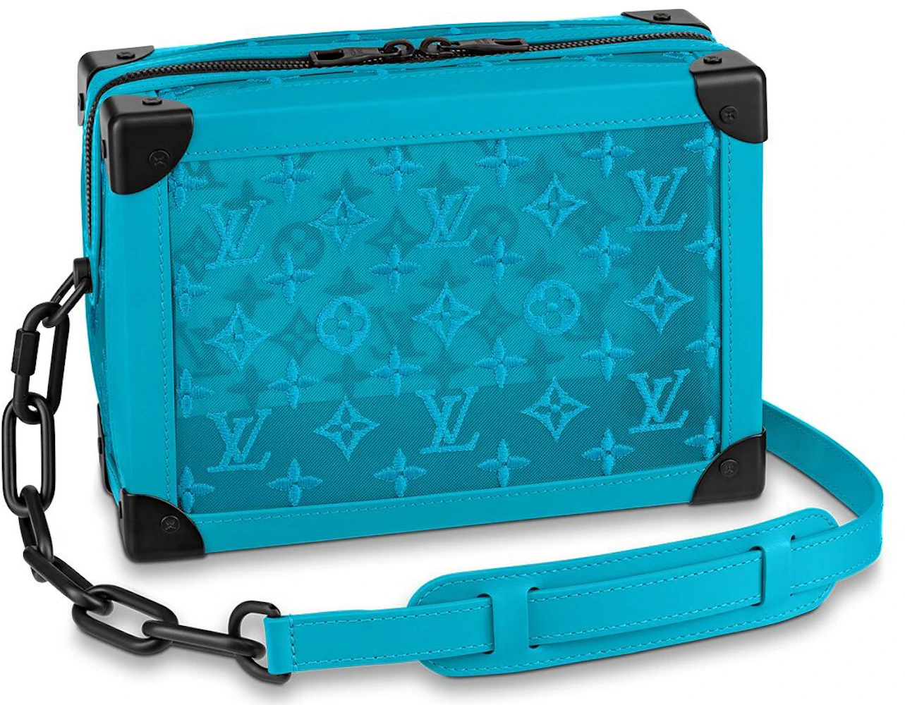LOUIS VUITTON Monogram Tuffetage Soft Trunk Backpack PM Turquoise 849829
