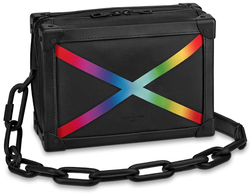 Give erhvervsdrivende kok Louis Vuitton Soft Trunk Taiga Black/Rainbow in Taiga Leather with Matte  Black
