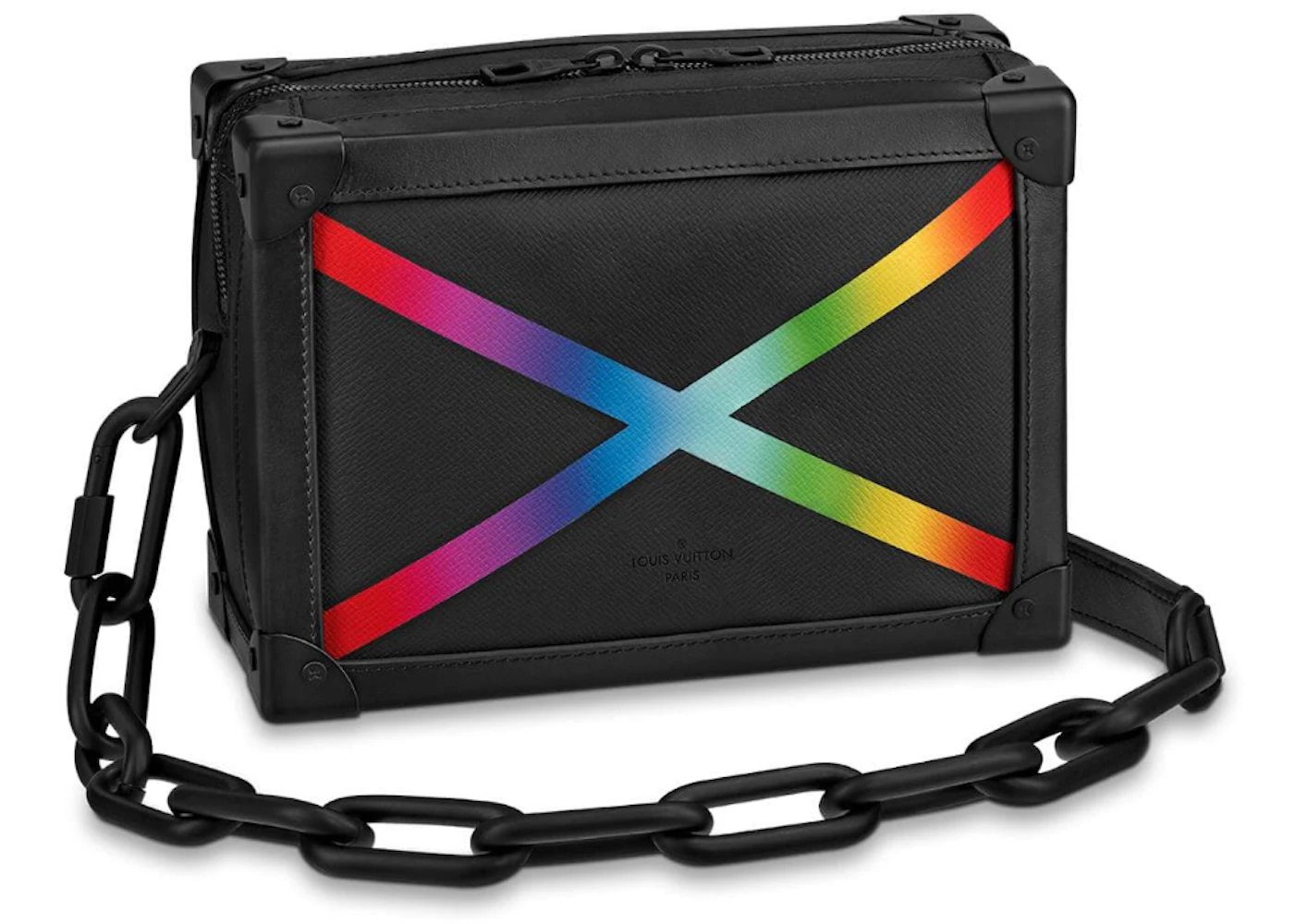 Louis Vuitton Trunk Taiga Black/Rainbow in Leather with Matte Black