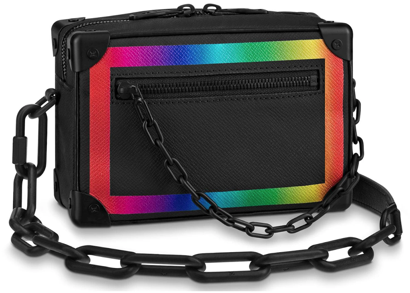 Louis Vuitton Soft Trunk Taiga Mini Black/Rainbow in Taiga Leather