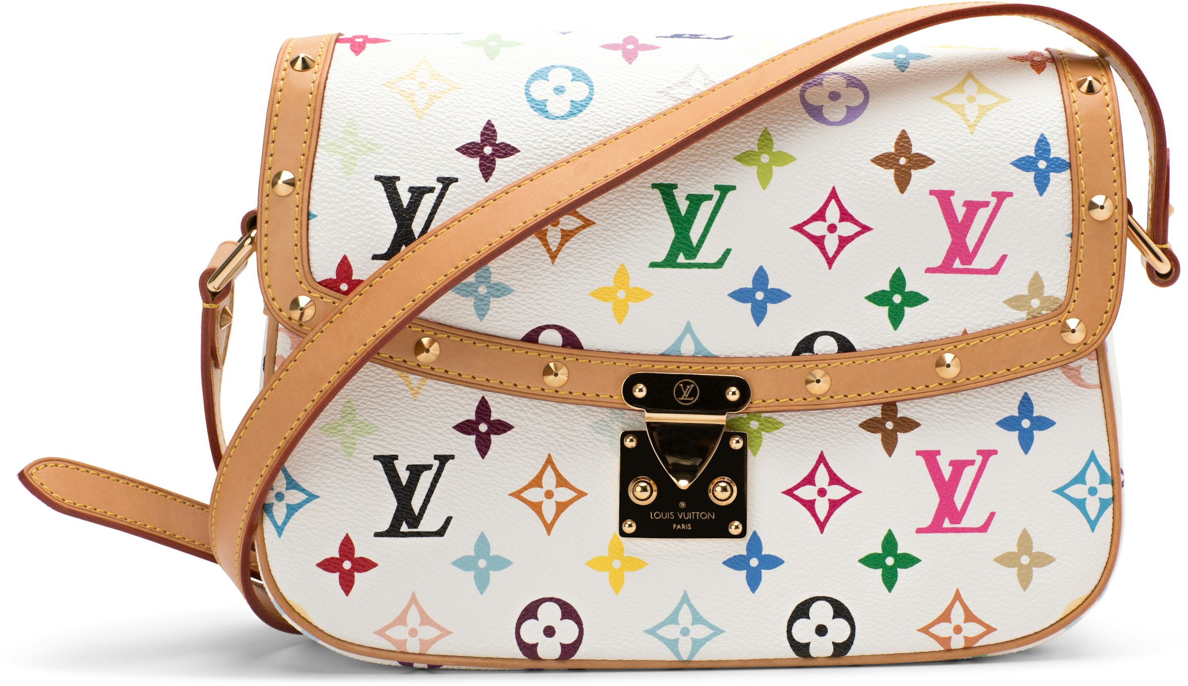 Louis Vuitton Audra White Multicolor Monogram Handbag M40047 【S