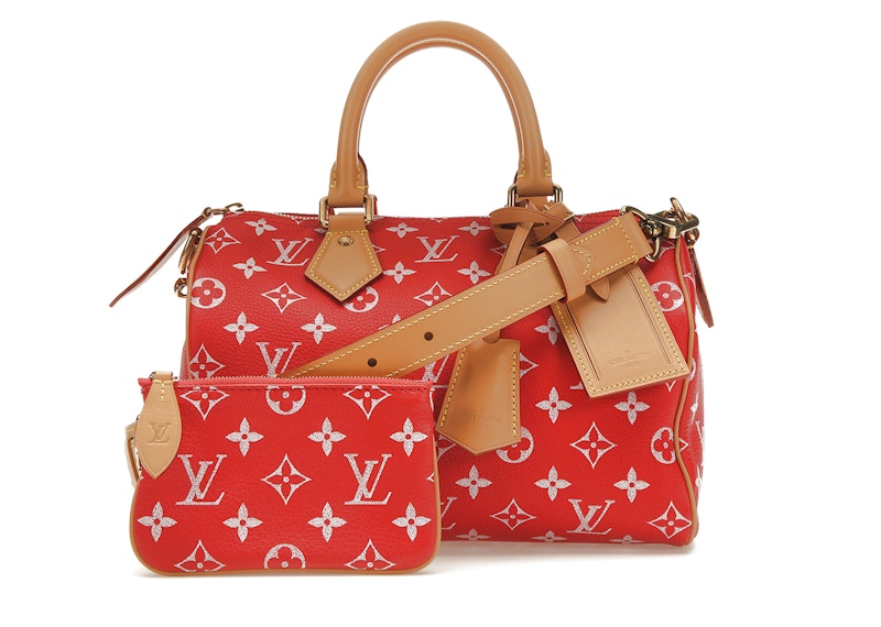 Louis vuitton purse outlet with red trim