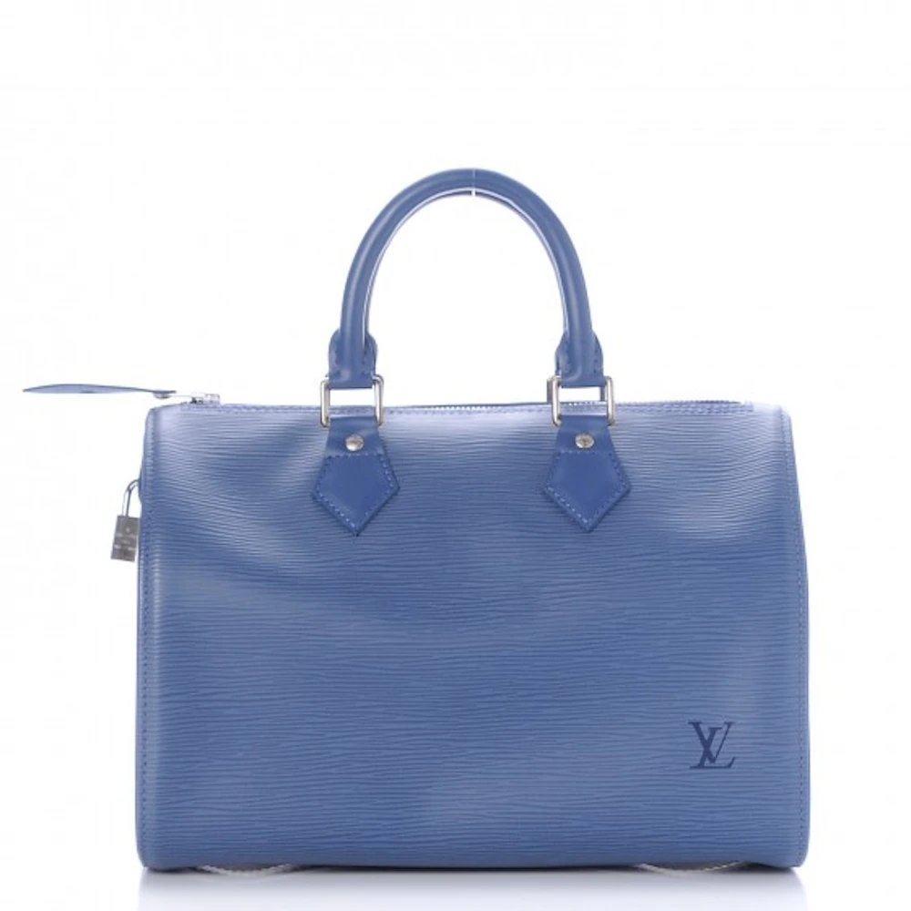 Louis Vuitton Speedy Epi 25 Myrtille Blue in Leather with Silver-tone - US
