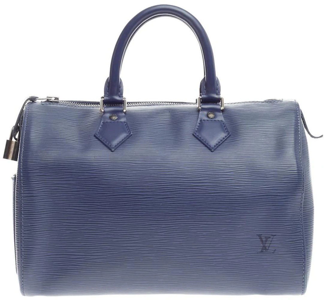 Louis Vuitton Speedy Epi 30 Myrtille Blue in Leather with Silver