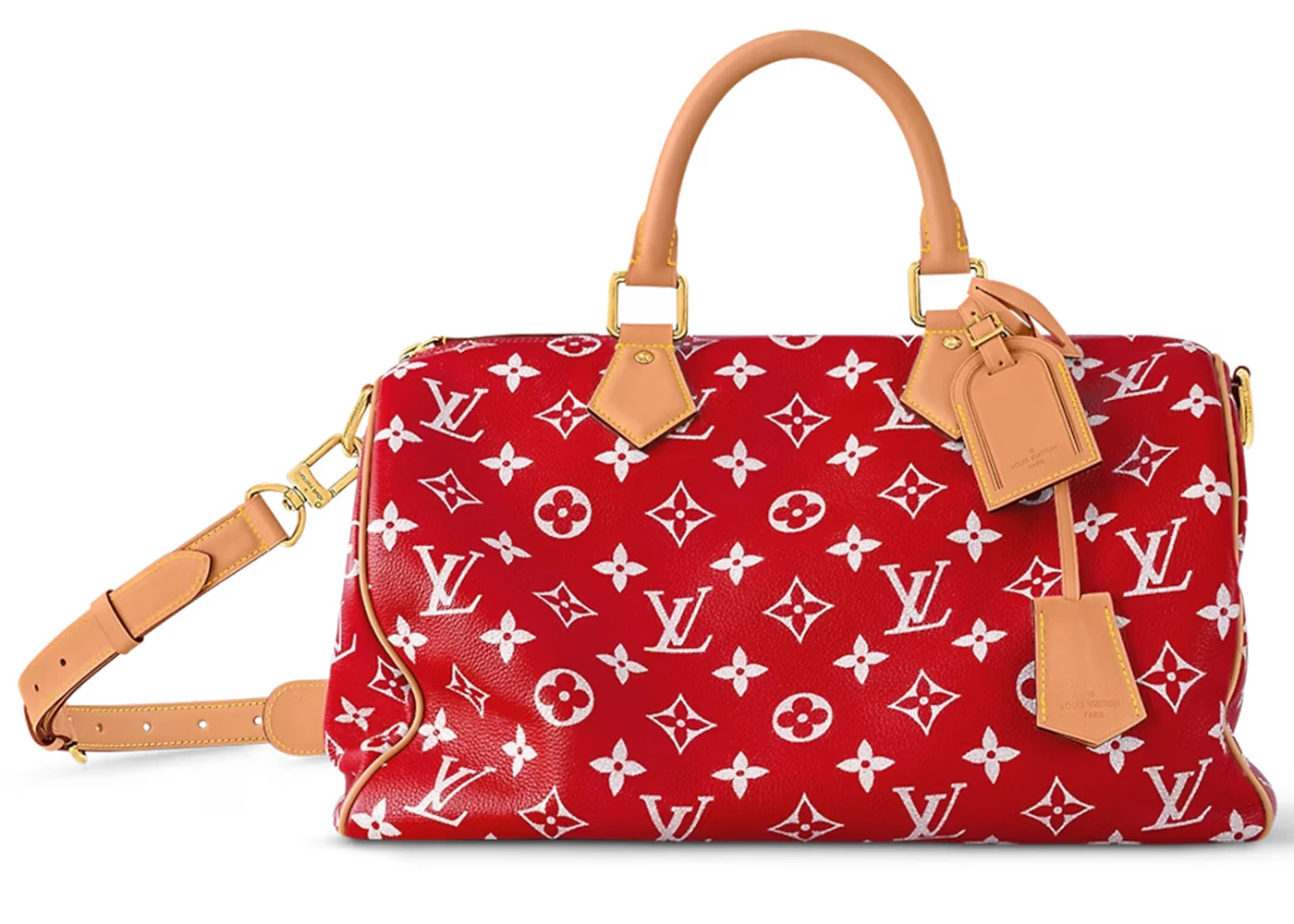 Louis Vuitton Speedy P9 Bandoulière 40 Monogram Leather Red in Soft ...