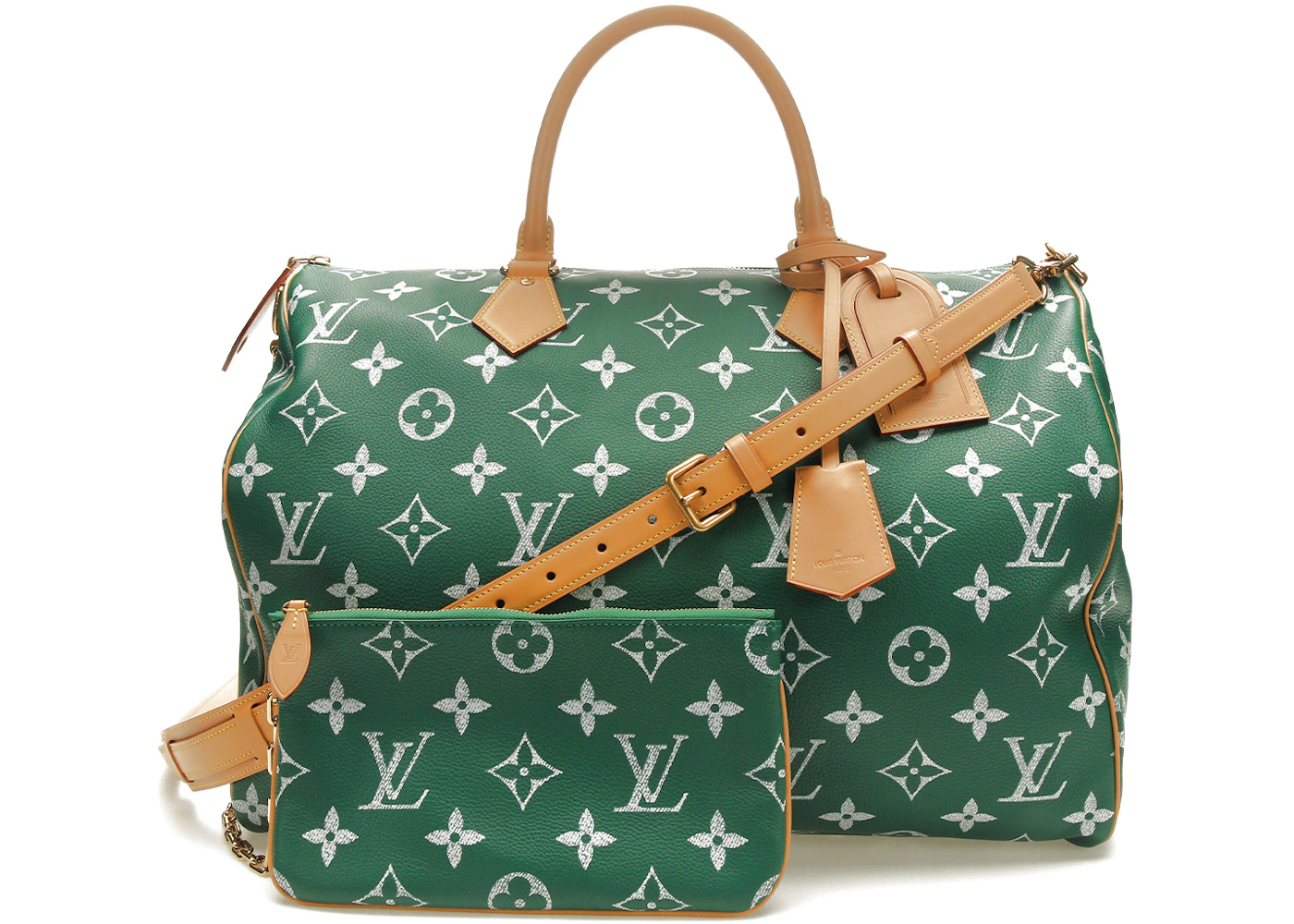 Louis Vuitton Speedy P9 Bandoulière 50 Monogram Leather Green in Soft ...