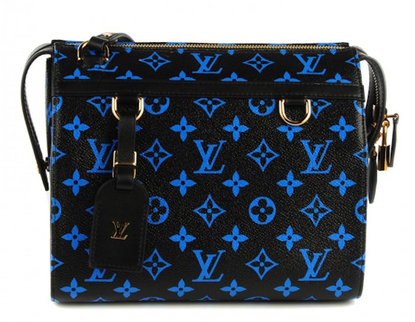 LOUIS VUITTON Speedy  PM Monogram Canvas Shoulder Bag Blue Noir
