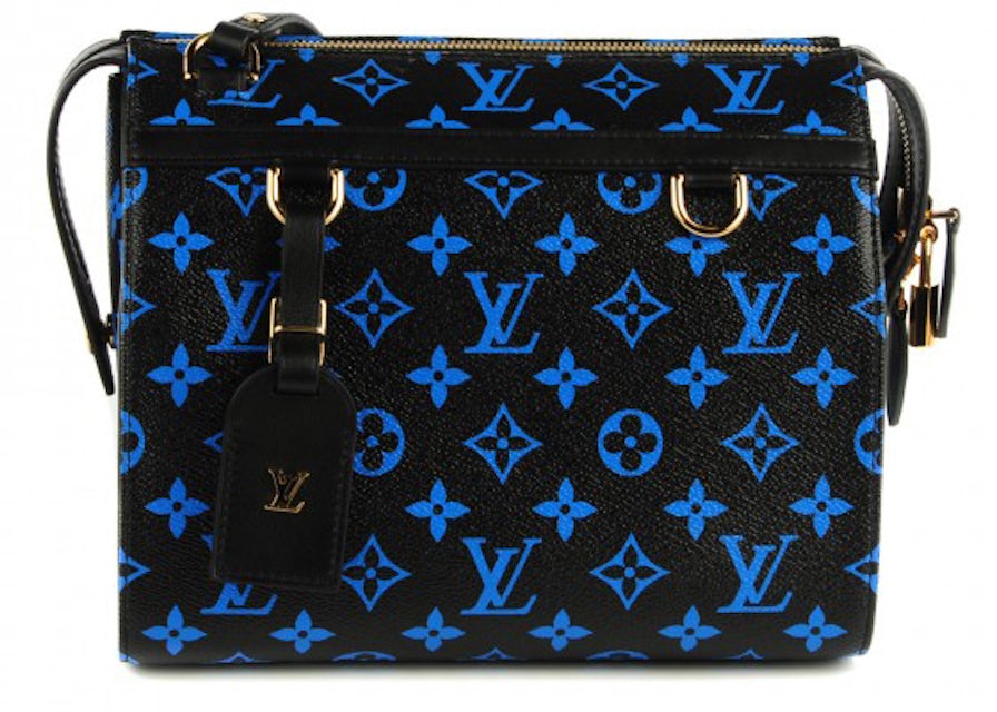 LOUIS VUITTON Speedy  PM Monogram Canvas Shoulder Bag Blue Noir