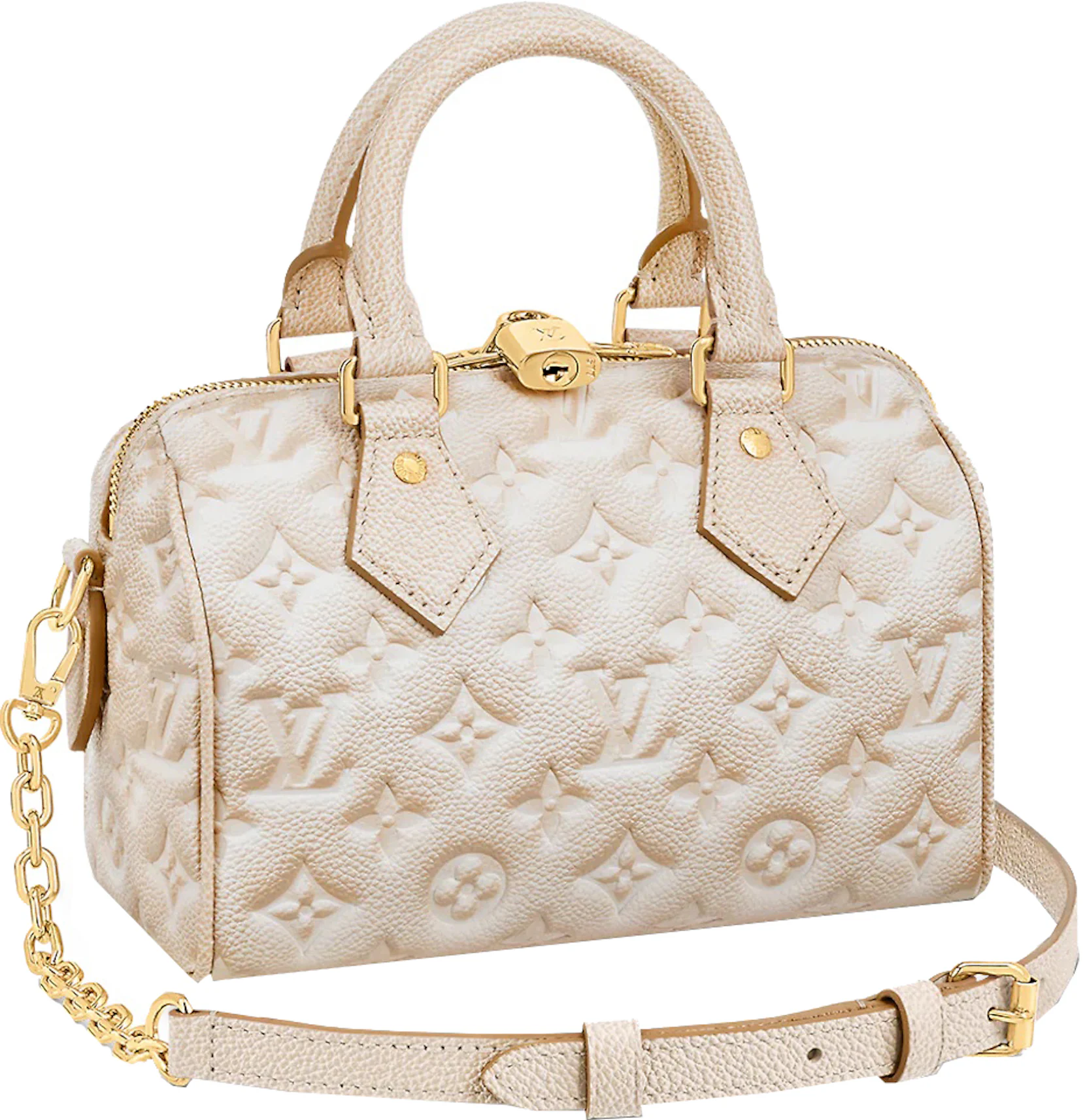Speedy bandoulière handbag Louis Vuitton Beige in Polyester - 39801853