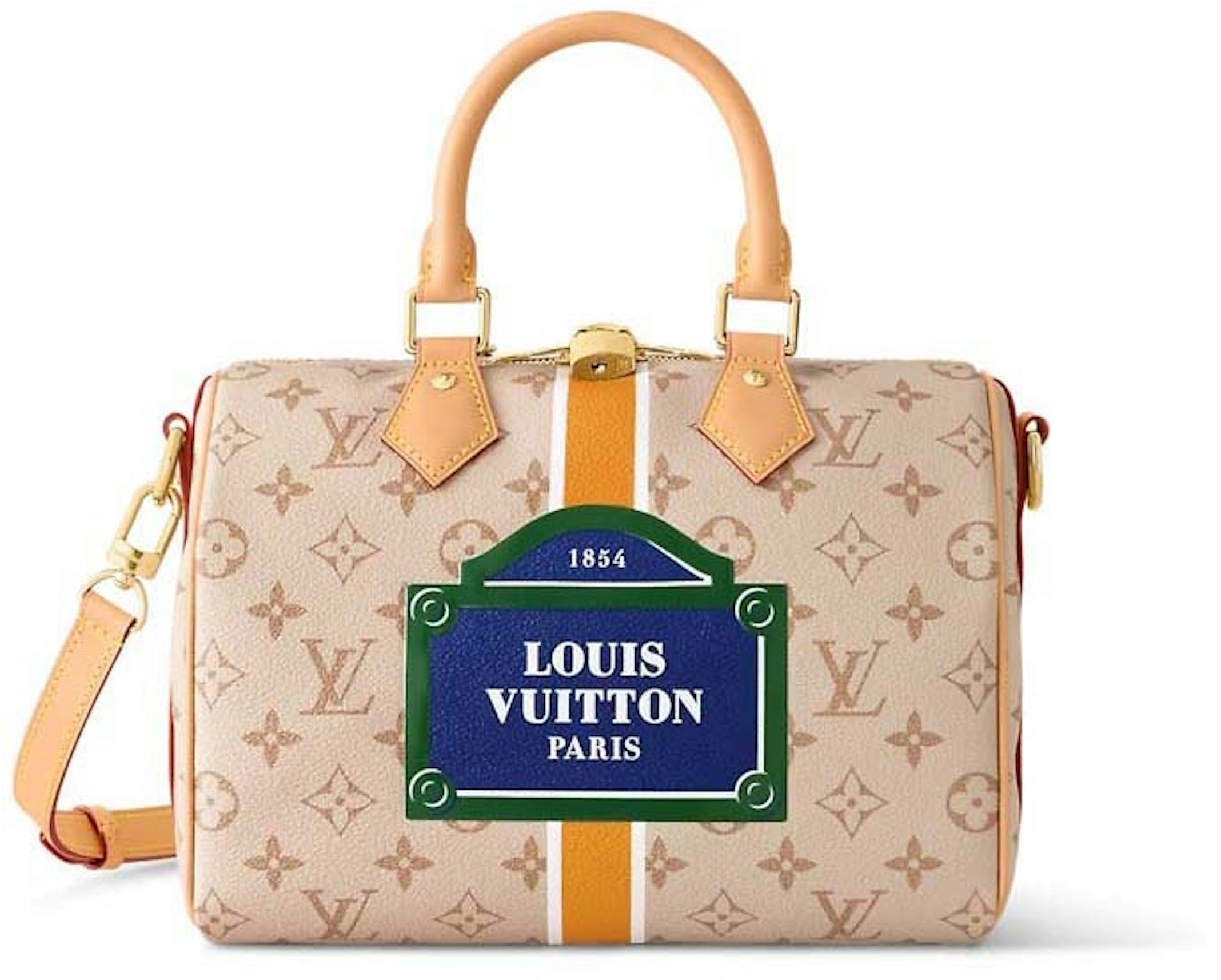 Louis Vuitton Speedy Bandouliere 25 Beige/Ocher in Monopaname Coated Canvas  with Gold-tone - US